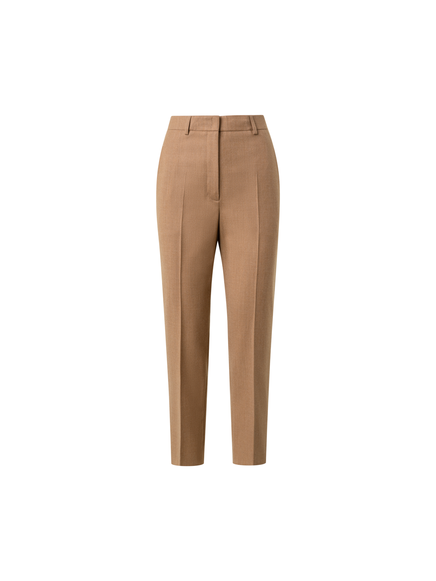 Designer Tapered Hose aus Woll-Stretch-Flanell - Beige
