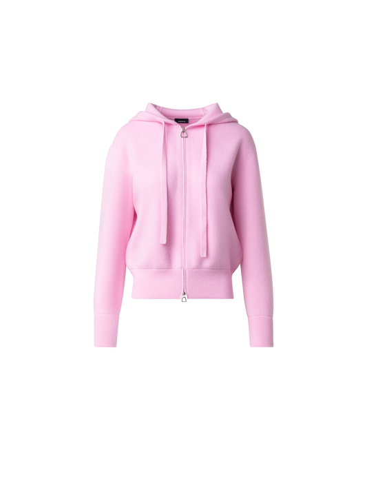 Designer Kurzer Kaschmir-Hoodie - Rosa