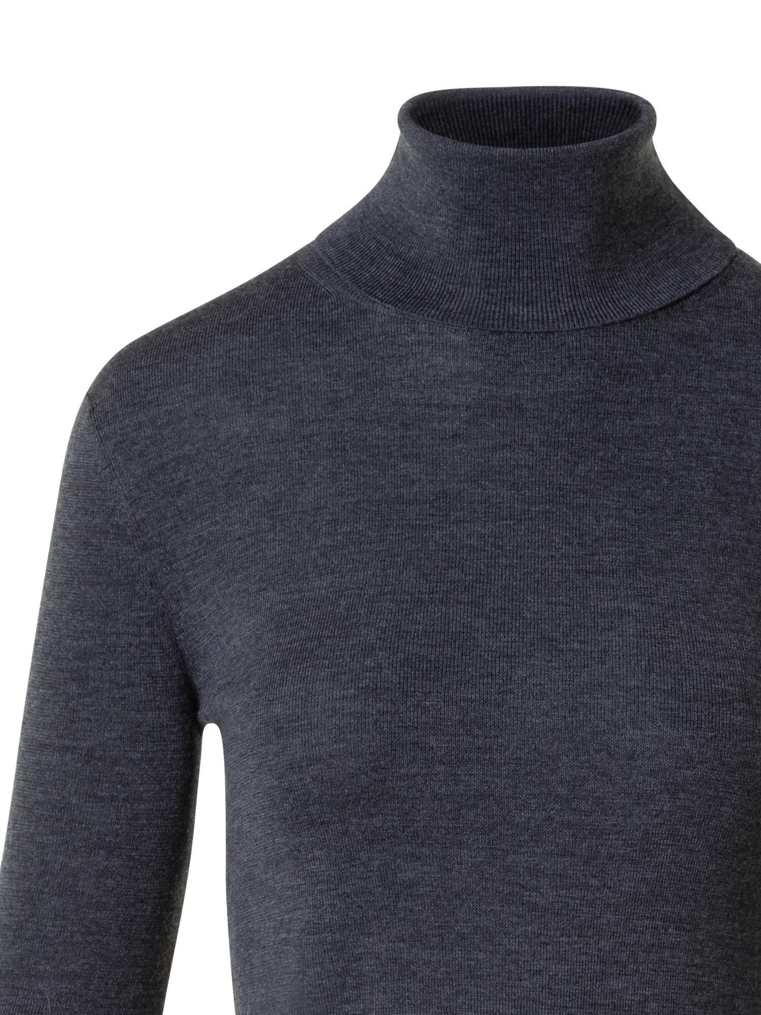 Designer Merino Wolle Turtle Neck Pullover - Grau