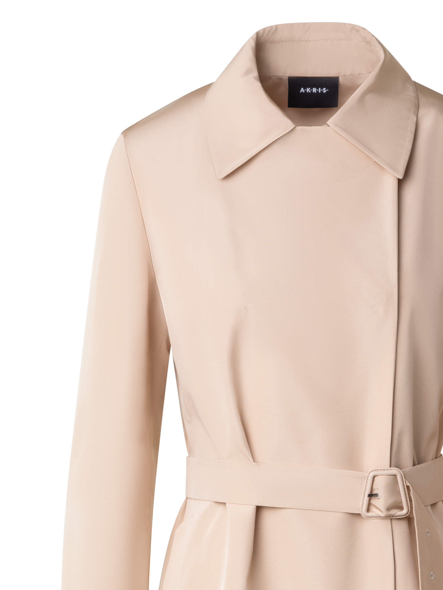 Designer Wasserabweisender Trenchcoat aus Seide - Beige