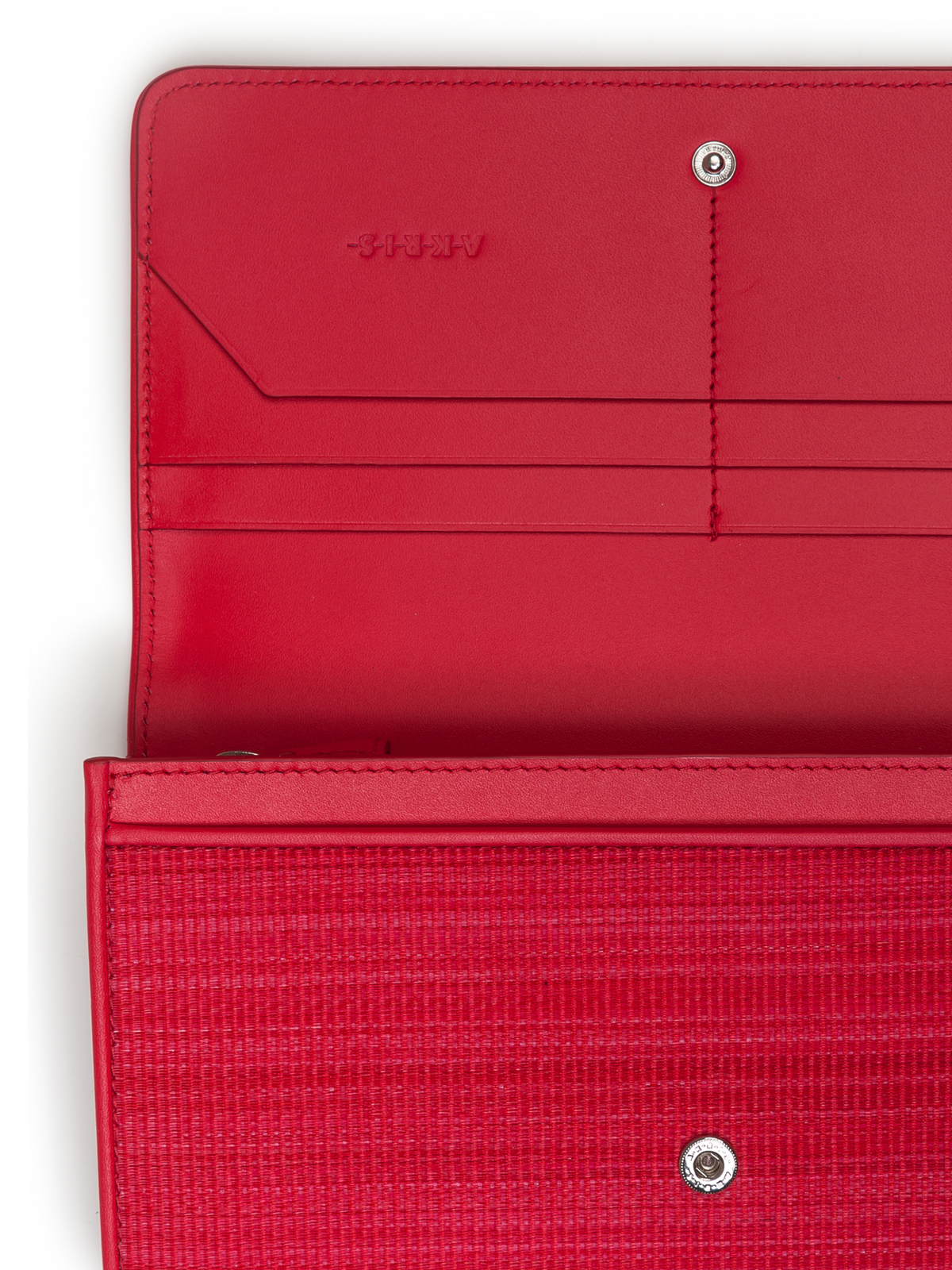 Designer Long Flap Wallet - Braun - Ecru - Beige - Rot - Rosa - Gold