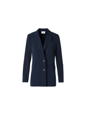 Designer Travel-Friendly Laser Cut Boyfriend Blazer - Dunkelblau - Blau