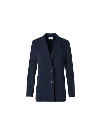 Designer Travel-Friendly Laser Cut Boyfriend Blazer - Dunkelblau - Blau