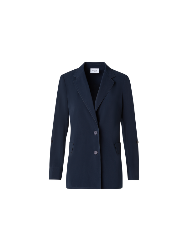 Designer Travel-Friendly Laser Cut Boyfriend Blazer - Dunkelblau - Blau