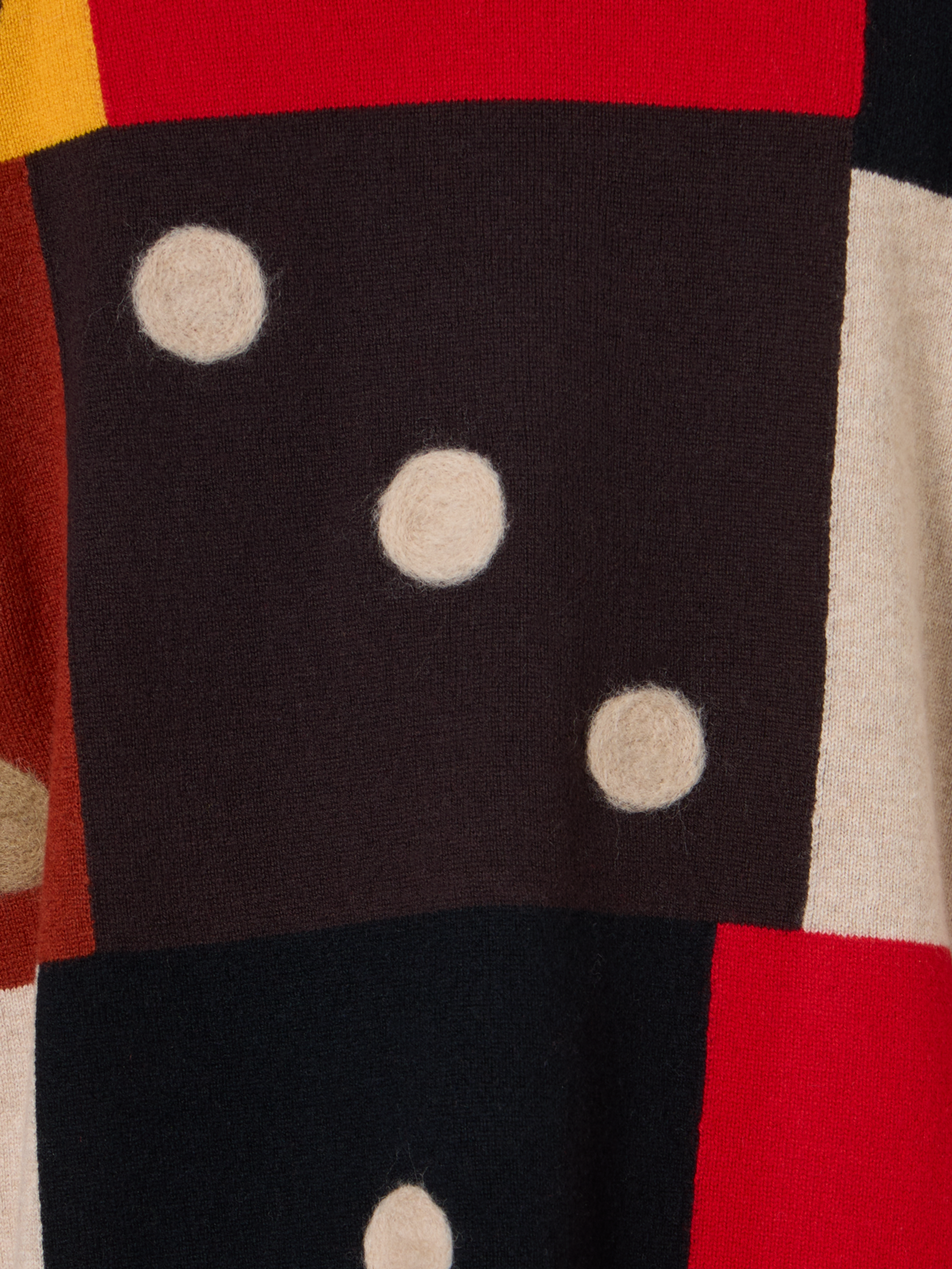 Designer Wolle-Kaschmir Pullover mit Dice Intarsia - Bunt