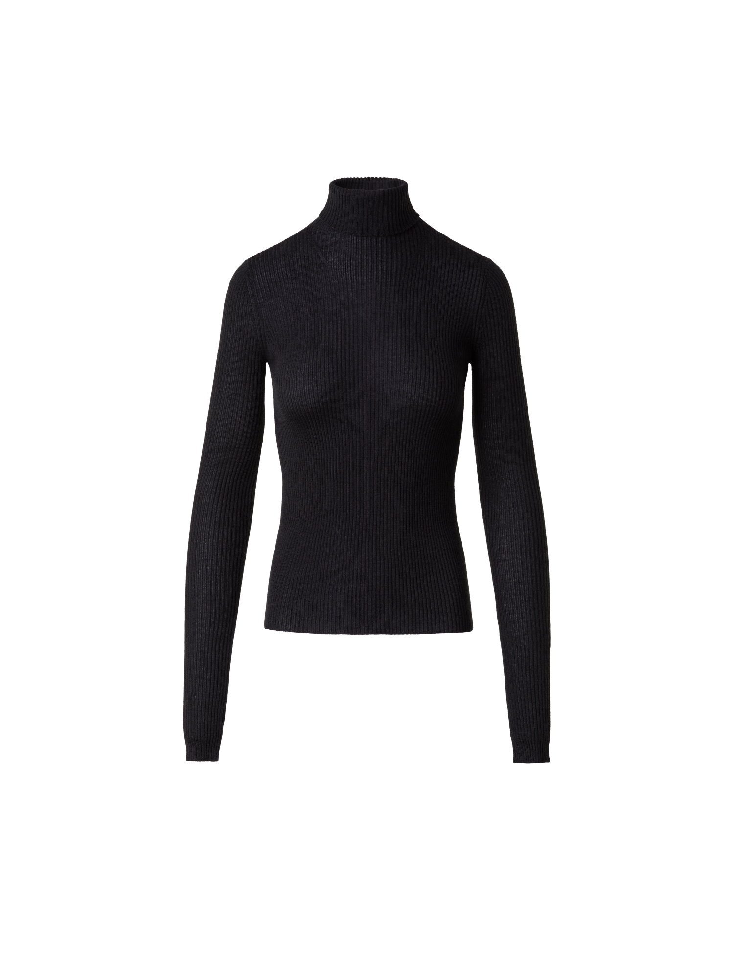 Designer Rollkragenpullover aus Kaschmir und Seide - Schwarz - Violett - Grau - Braun