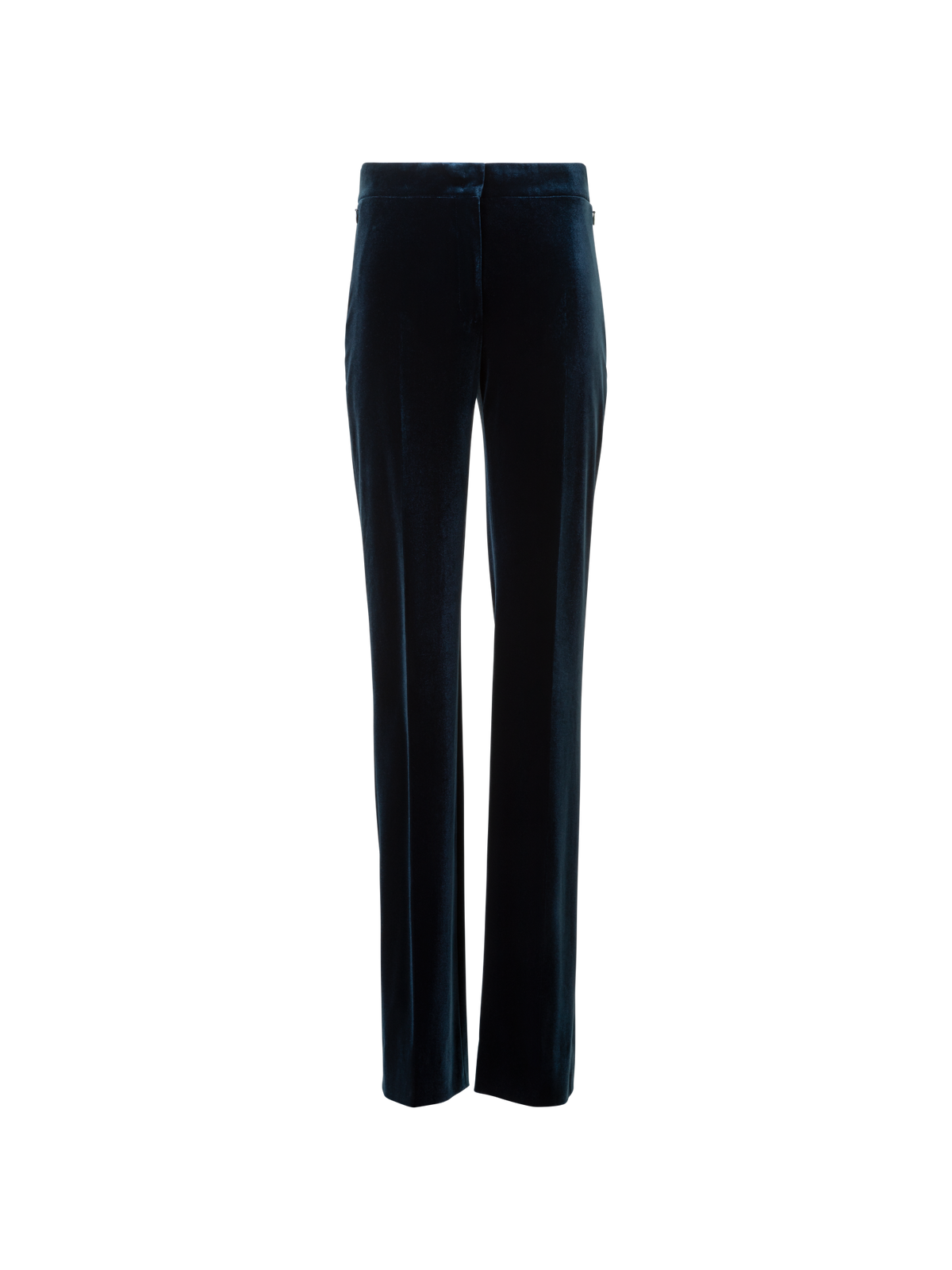 Designer Gerade Stretch Techno Samt Hose - Dunkelblau - Blau