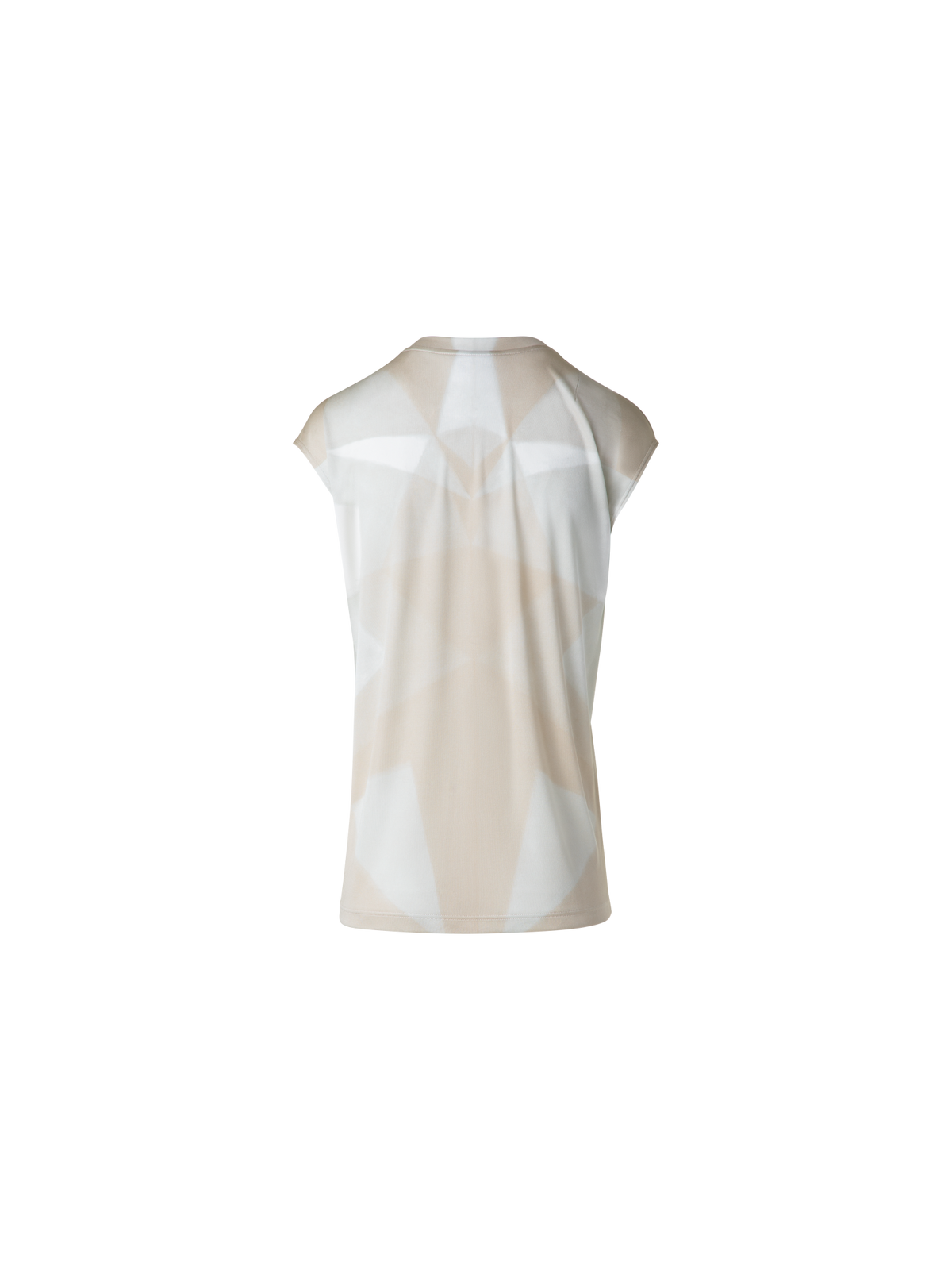 Designer Seiden-T-Shirt mit Chiaroscuro Druck - Bunt - Beige