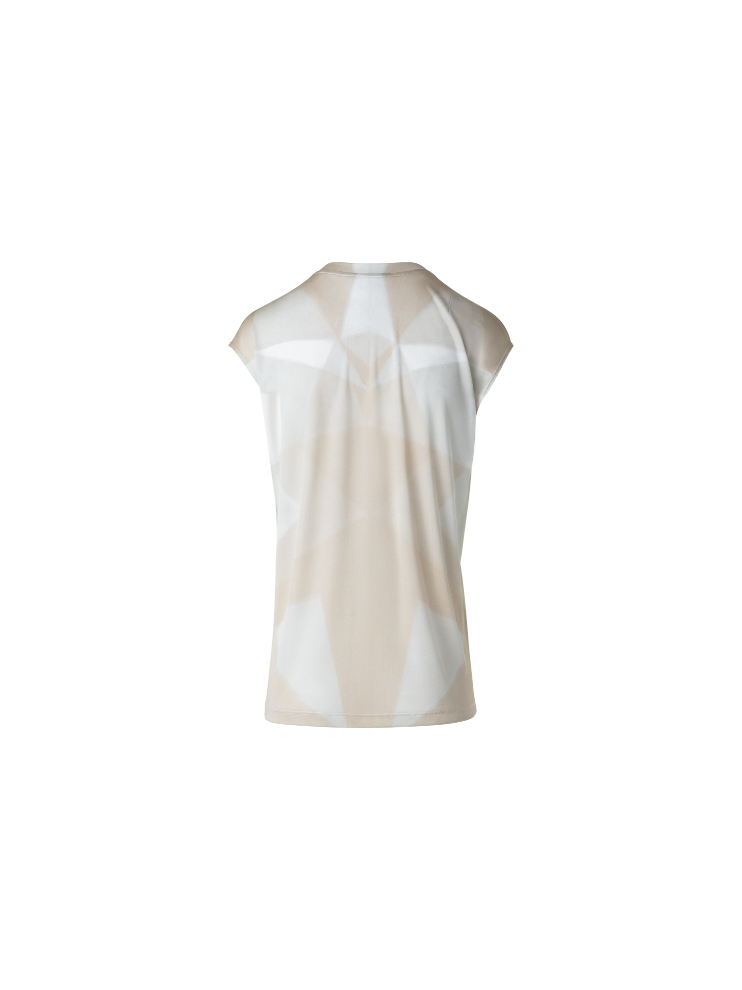 Designer Seiden-T-Shirt mit Chiaroscuro Druck - Bunt - Beige