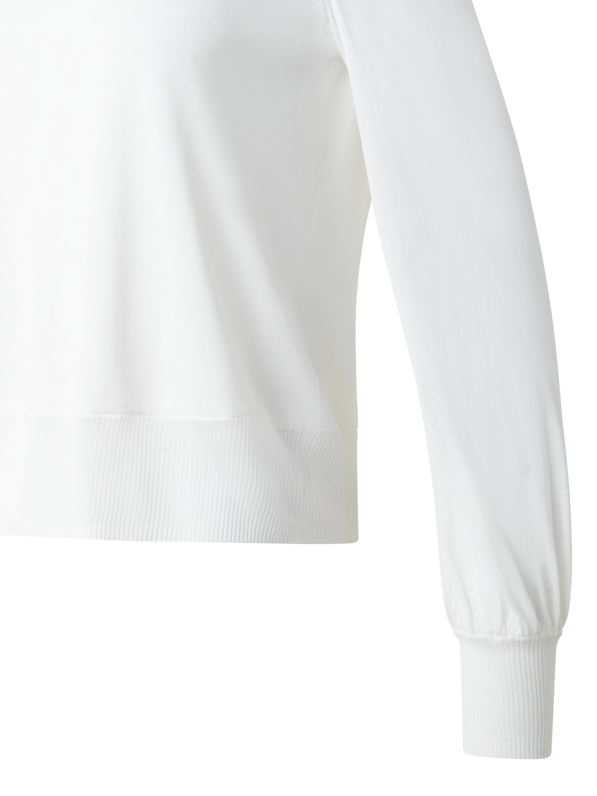 Designer Pullover mit transparentem Ausschnitt & Ärmeln - Ecru - Weiss