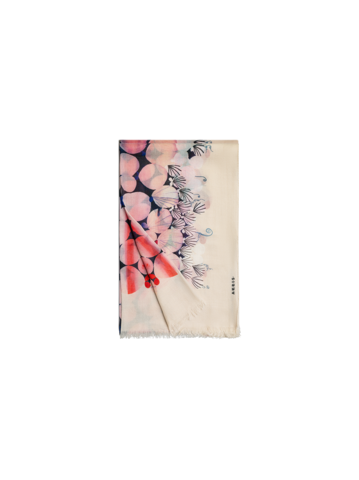 Designer Kaschmirschal mit Silver Dollars Druck - Bunt - Rosa