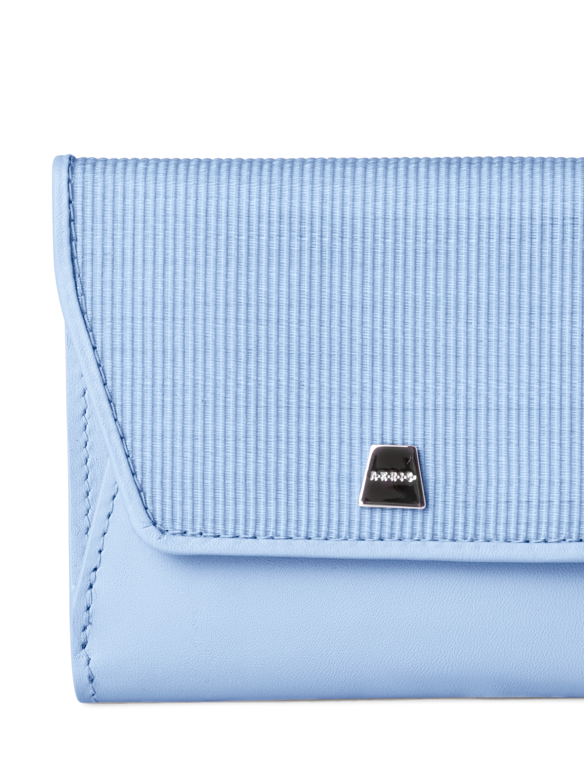 Designer Kompaktes Portemonnaie aus Rosshaar und Leder - Blau