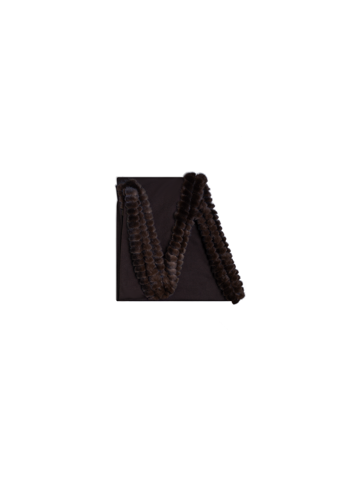 Designer Schal aus Kaschmirseide mit Nerzbesatz - Braun