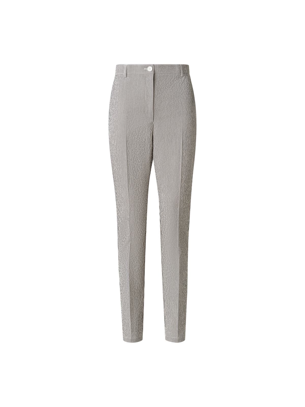 Designer Tapered Hose aus Baumwoll-Seersucker - Schwarz - Bunt - Ecru - Weiss