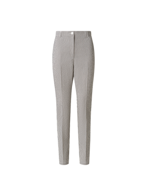 Designer Tapered Hose aus Baumwoll-Seersucker - Schwarz - Bunt - Ecru - Weiss
