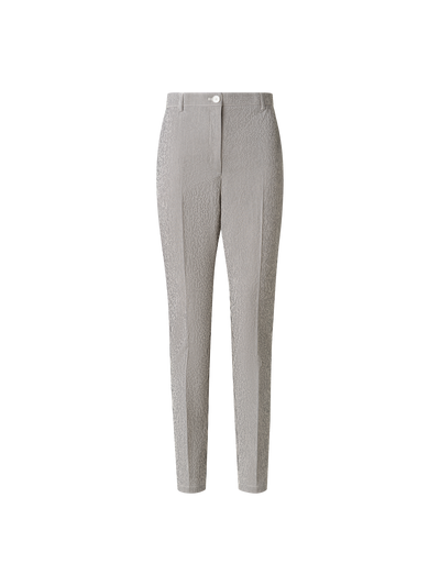Designer Tapered Hose aus Baumwoll-Seersucker - Schwarz - Bunt - Ecru - Weiss