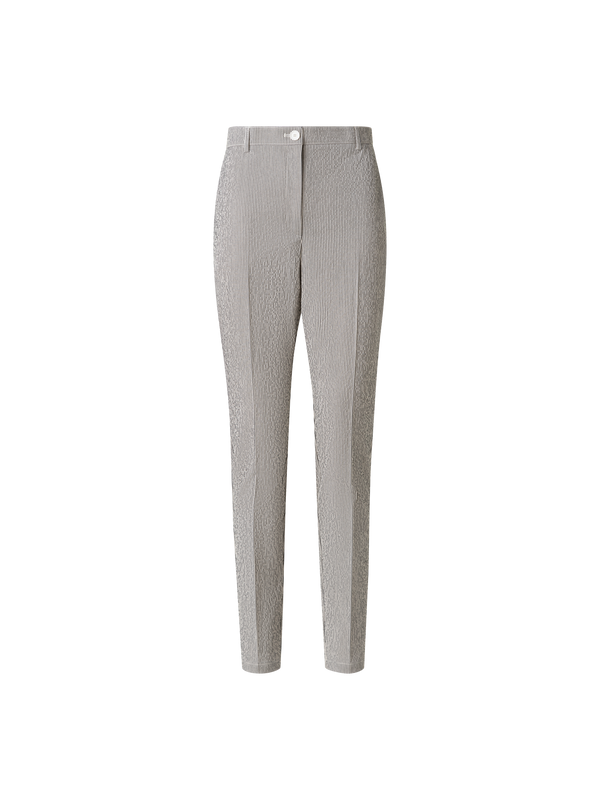 Designer Tapered Hose aus Baumwoll-Seersucker - Schwarz - Bunt - Ecru - Weiss