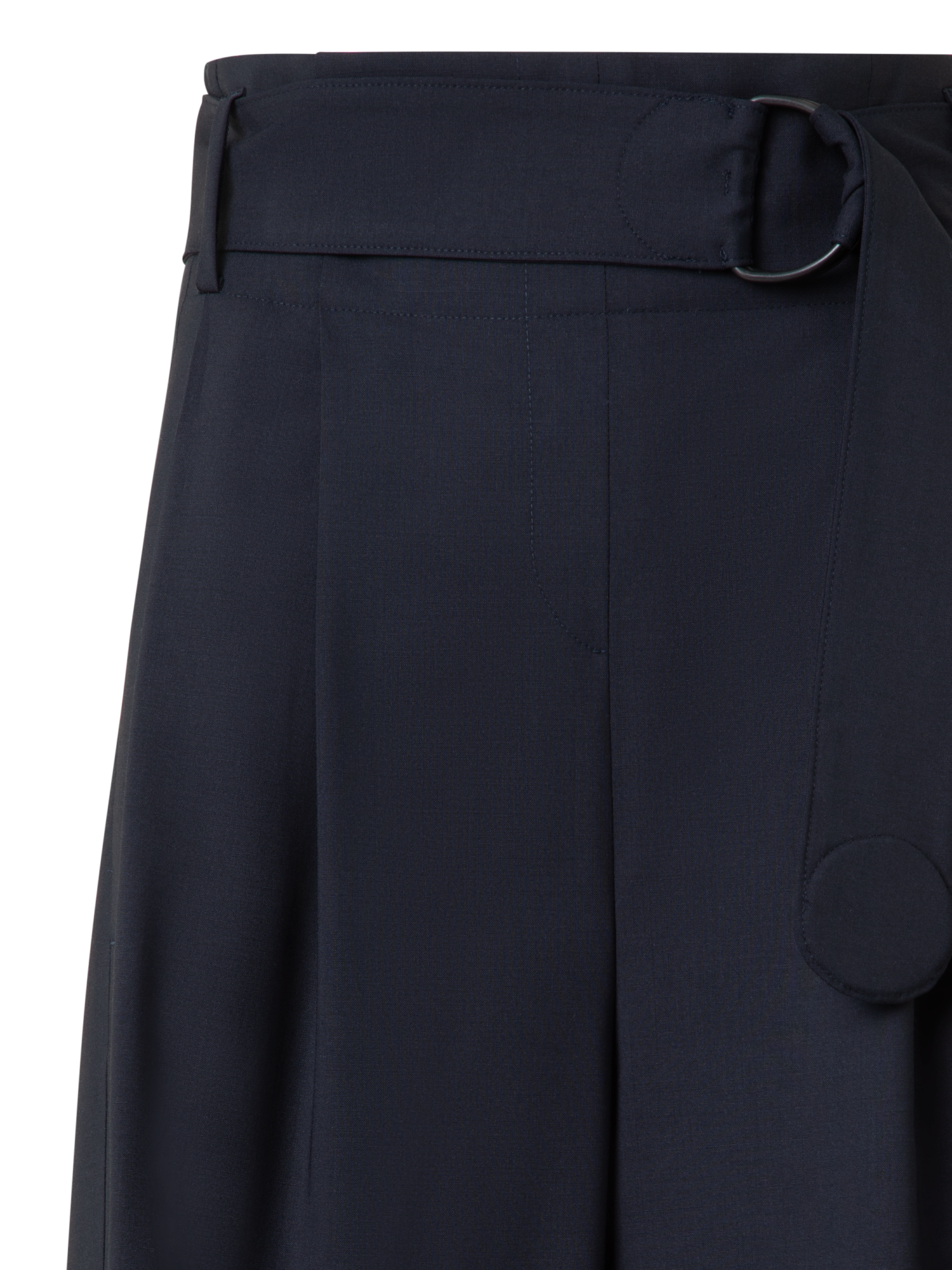 Designer Weite Bermudashorts aus Cool Wool - Dunkelblau