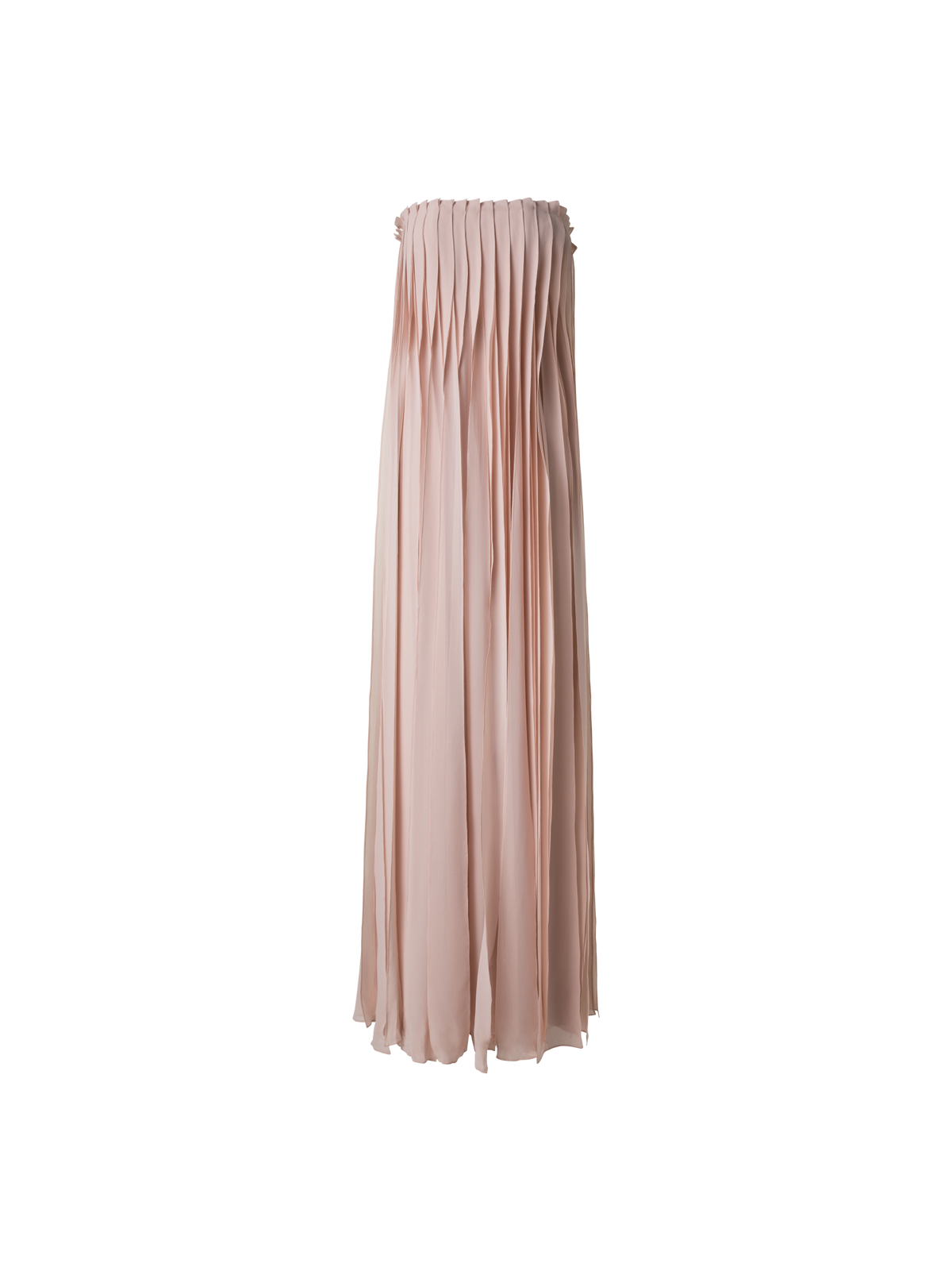 Designer Langes Seiden-Abendkleid mit Korsage - Beige