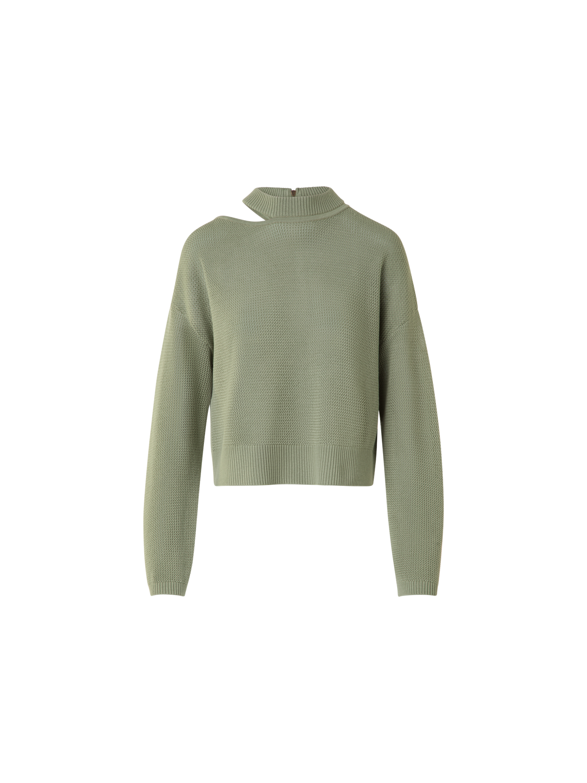 Designer Merino Pullover mit Schulterausschnitt - Grün