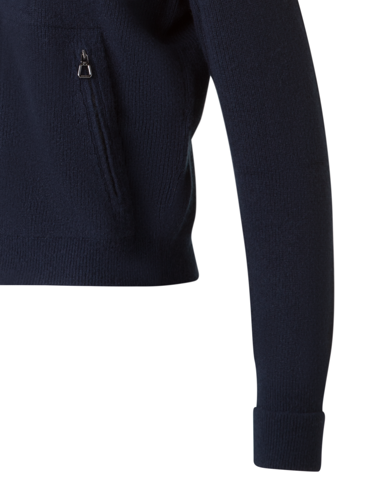 Designer Gerippte Kaschmir-Strickjacke - Dunkelblau - Blau