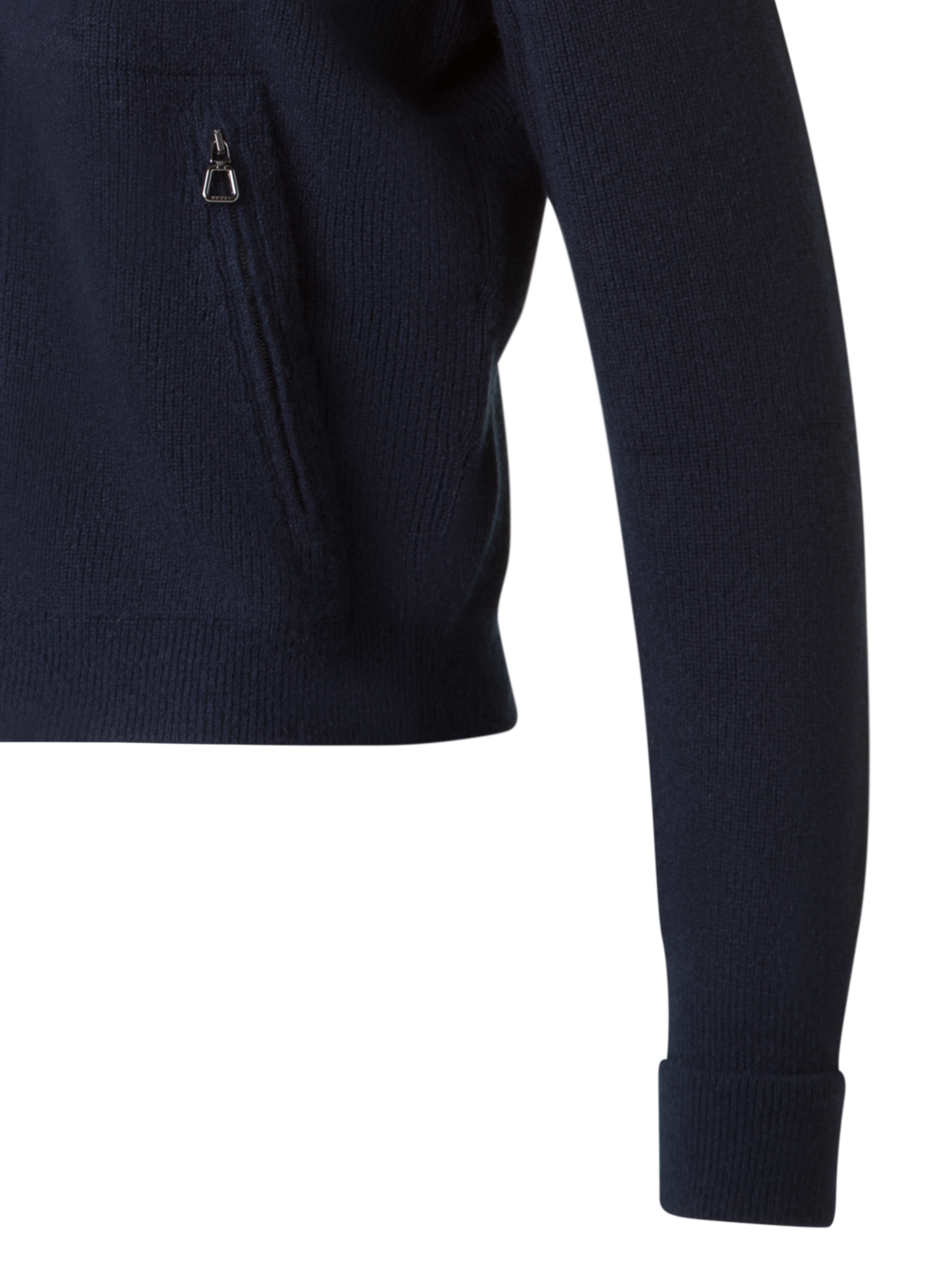 Designer Gerippte Kaschmir-Strickjacke - Dunkelblau - Blau