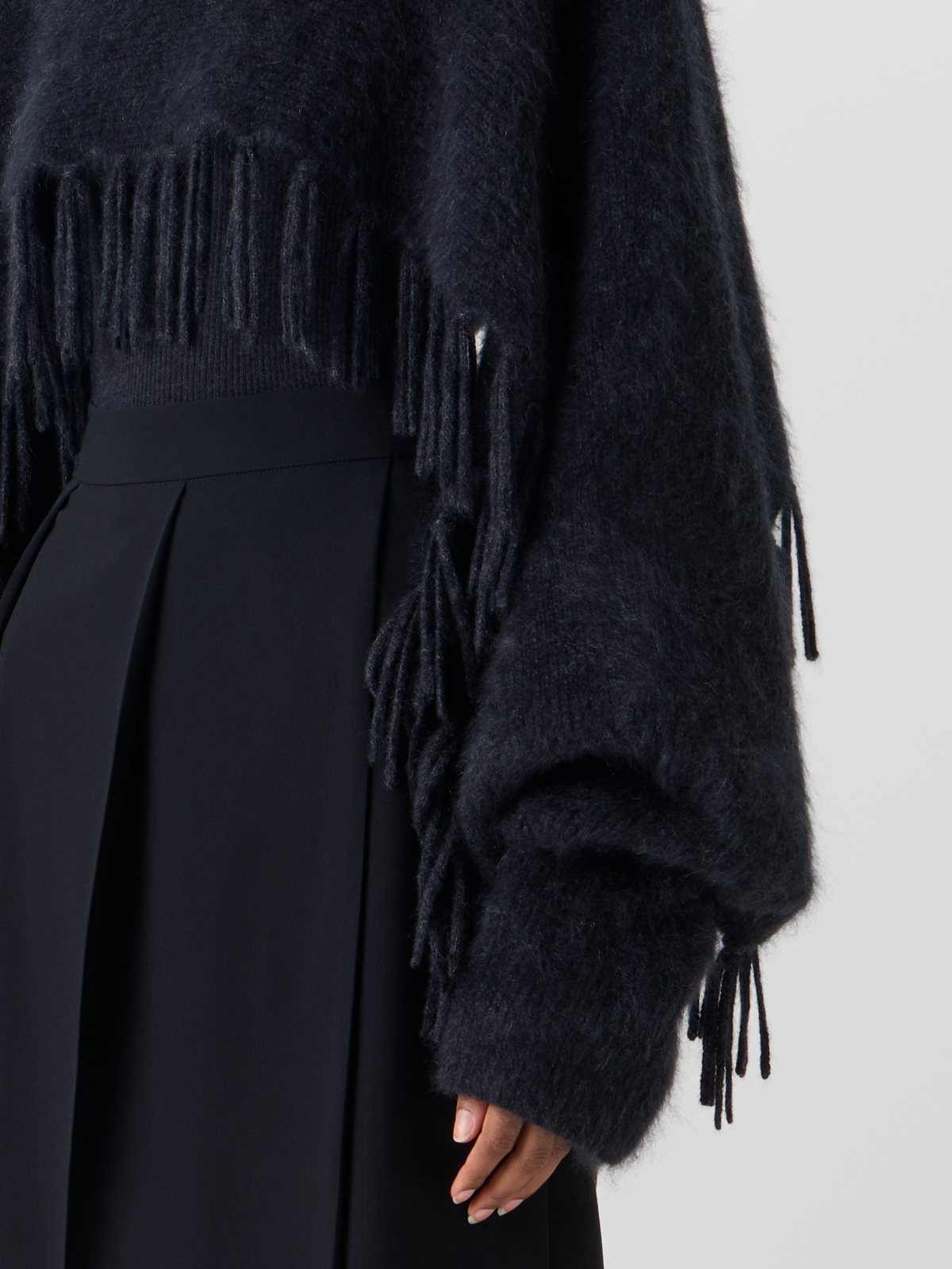 Designer Cape-Schal aus Cloud Cashmere mit Rollkragen - Grau 