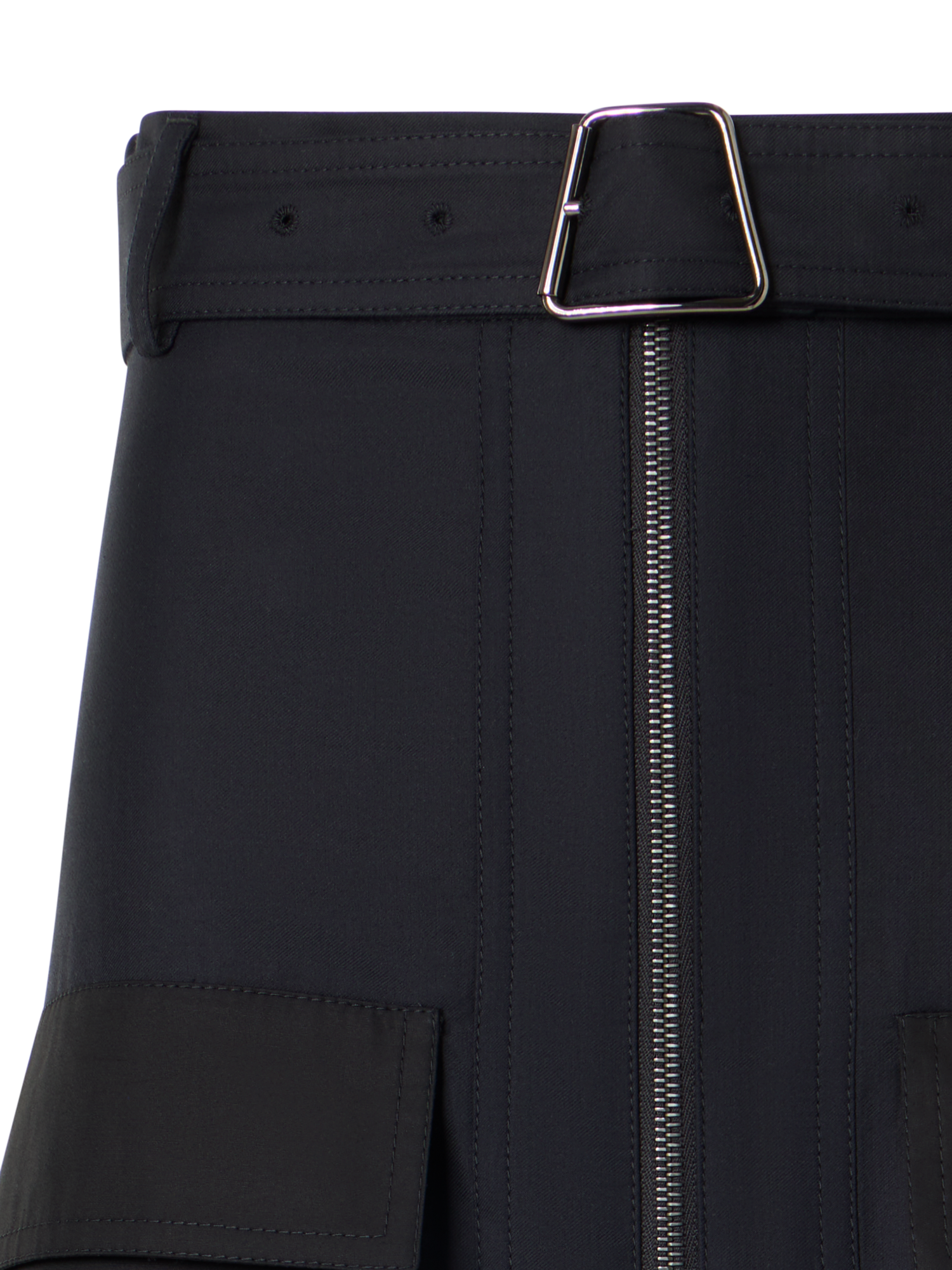 Designer Midirock aus Baumwoll-DoublefaceSkirt in Cotton Double-Face with Side Gathering - Schwarz
