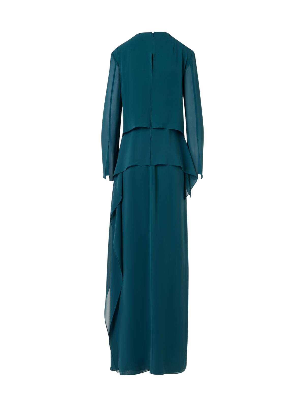 Designer Abendkleid aus Seidengeorgette - Blau