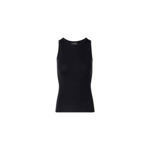 Ärmelloses geripptes Seidenstrick-Top