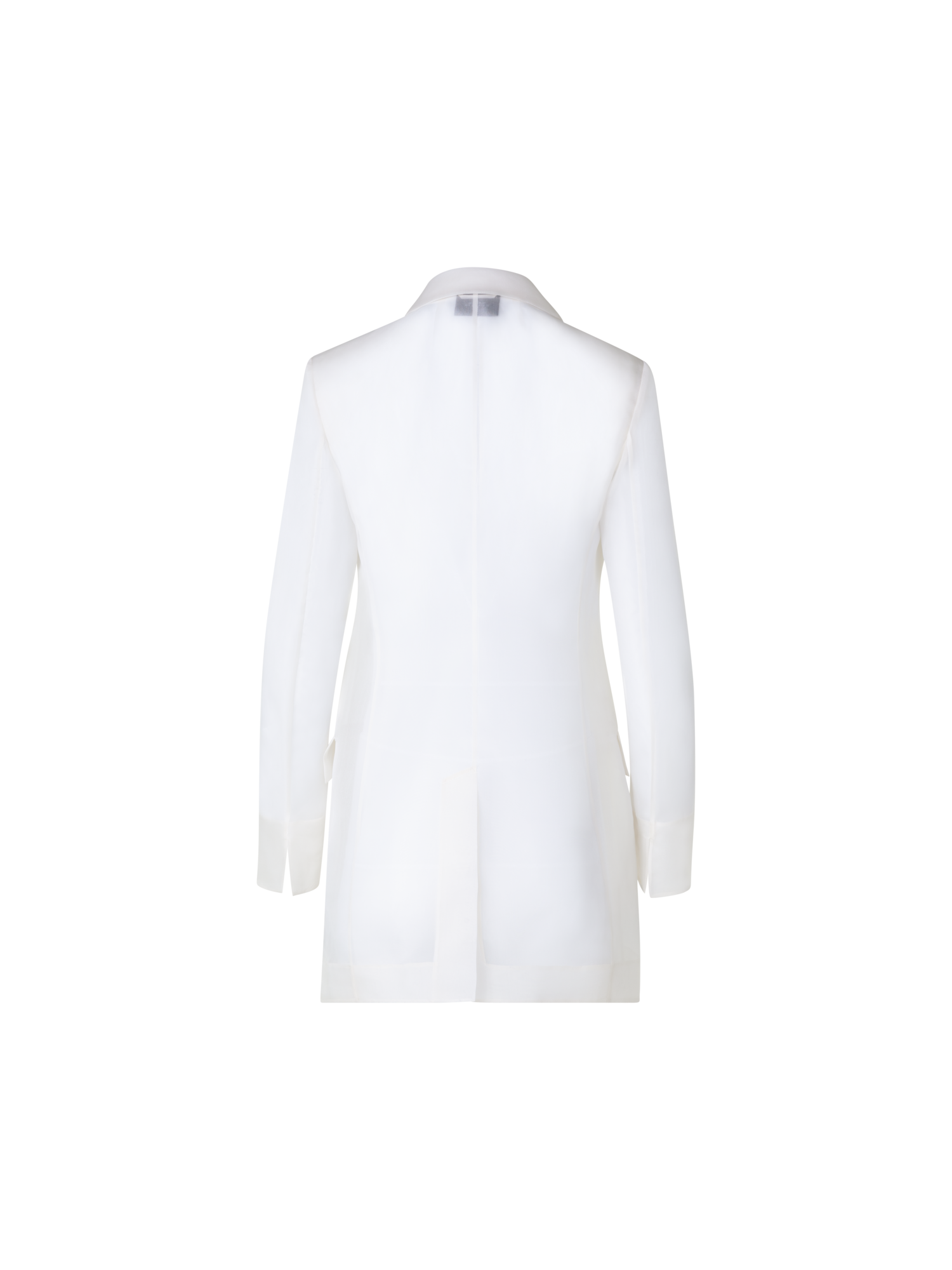 Designer Lange Seidenjacke mit halbdurchsichtigen Ärmeln - Ecru