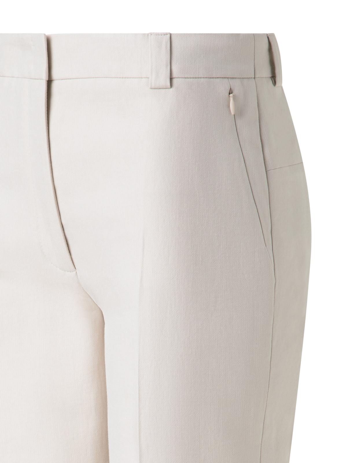 Designer Tapered Hose aus Baumwoll-Seiden-Doubleface - Grau - Beige