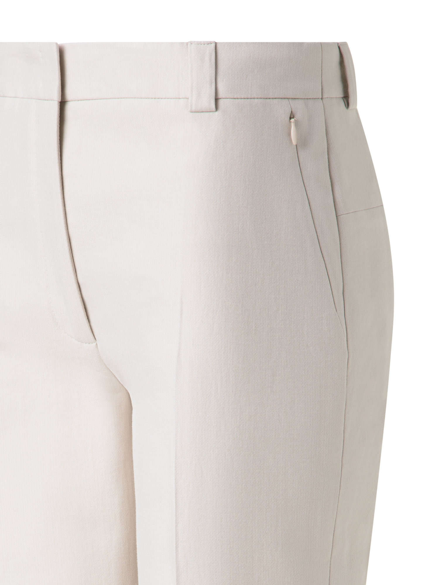 Designer Tapered Hose aus Baumwoll-Seiden-Doubleface - Grau - Beige