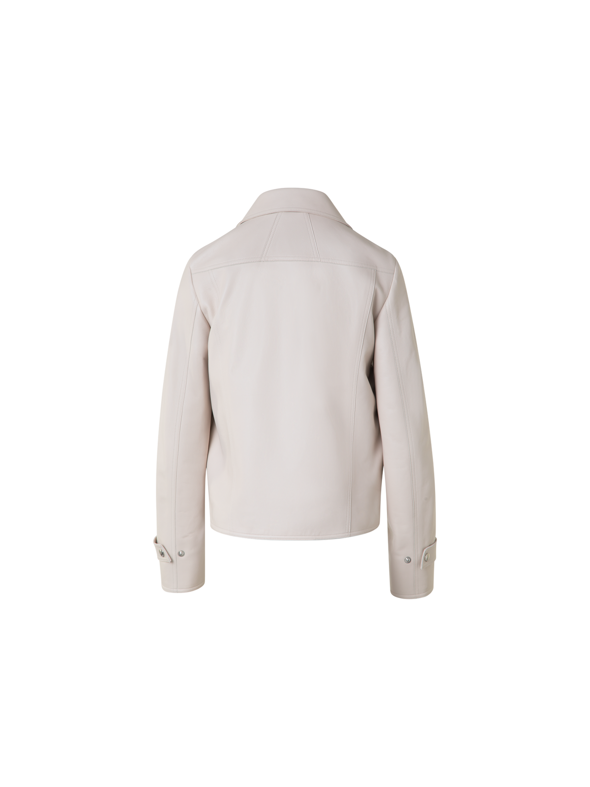 Designer Blouson Lederjacke - Grau - Beige