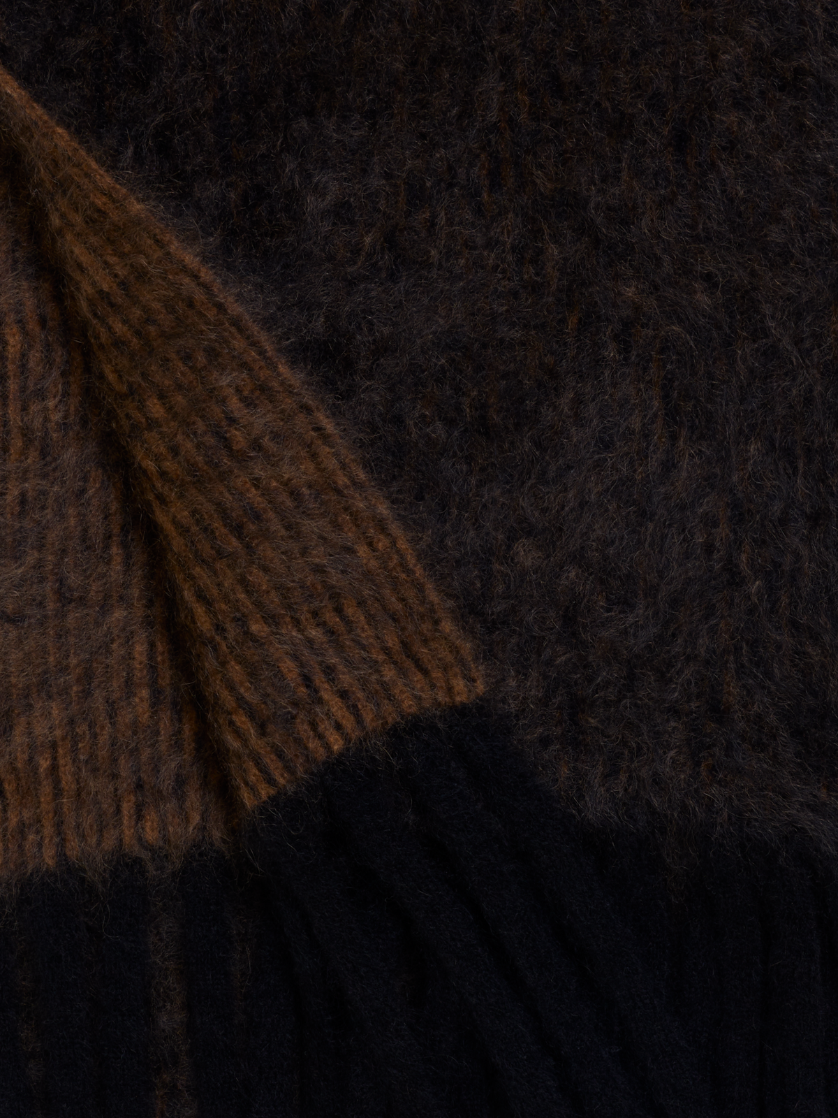 Designer Schal aus Cloud Cashmere mit Oro Lienzo Streifen - Schwarz - Bunt - Braun