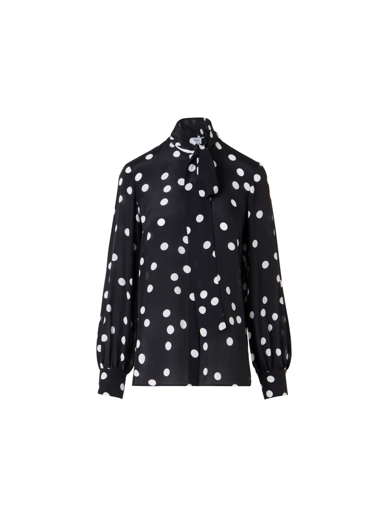 Designer Bluse aus Viskose-Georgette - Schwarz