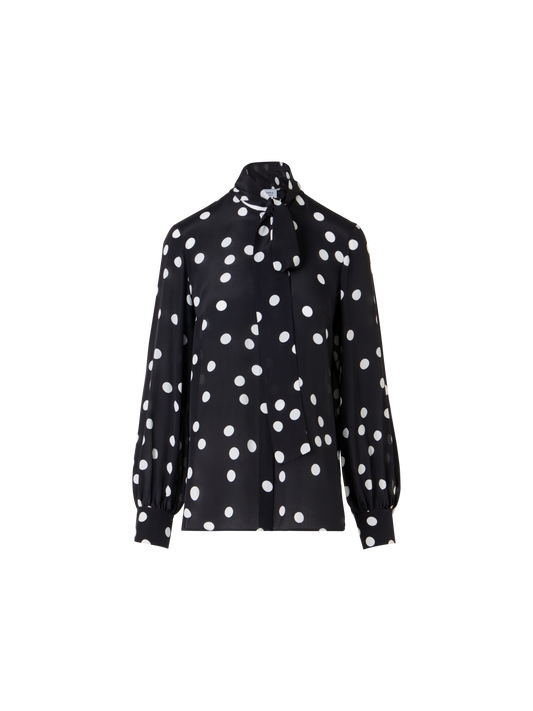 Designer Bluse aus Viskose-Georgette - Schwarz