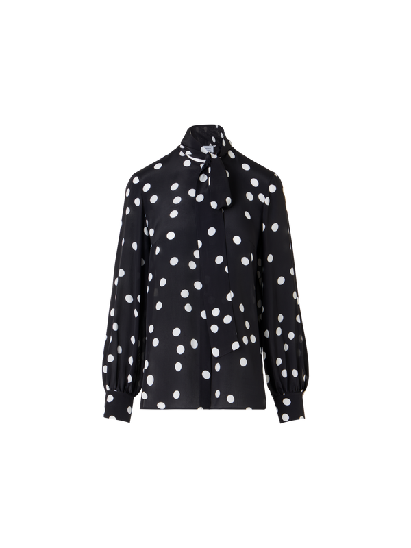 Designer Bluse aus Viskose-Georgette - Schwarz