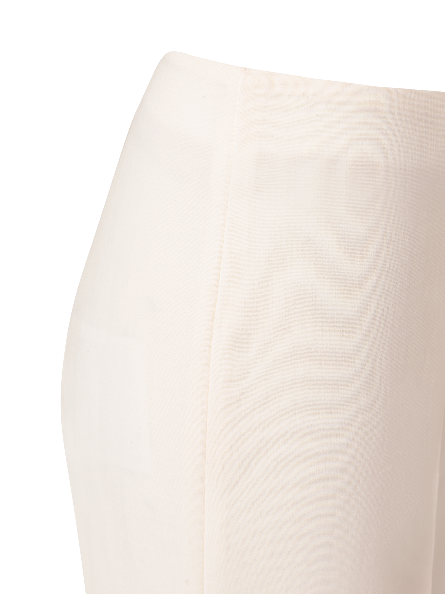 Designer Slim Hose aus Woll-Doubleface - Ecru - Weiss