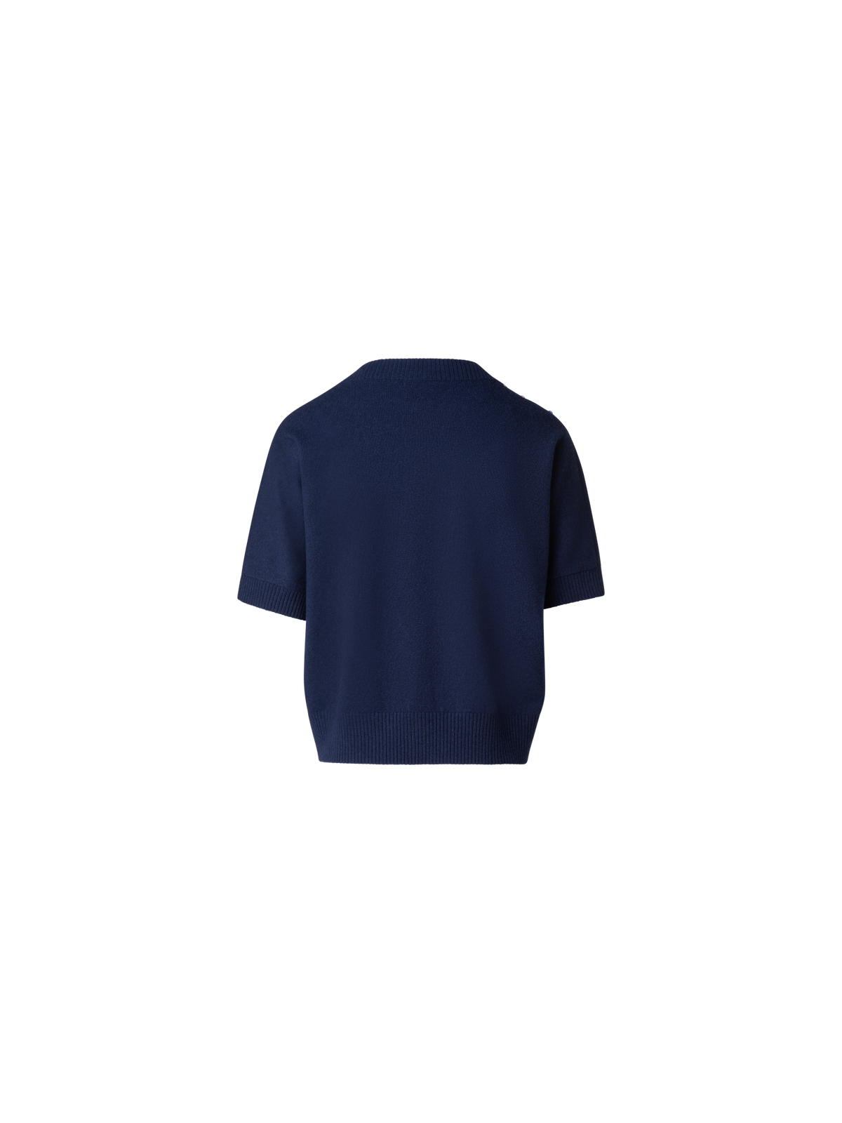 Designer Kurzarmpullover mit Segelboot-Applikation - Dunkelblau - Blau - Bunt