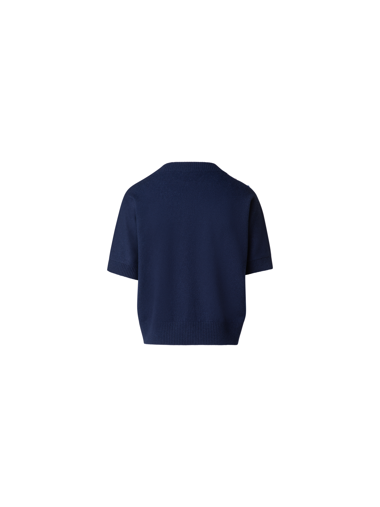 Designer Kurzarmpullover mit Segelboot-Applikation - Dunkelblau - Blau - Bunt