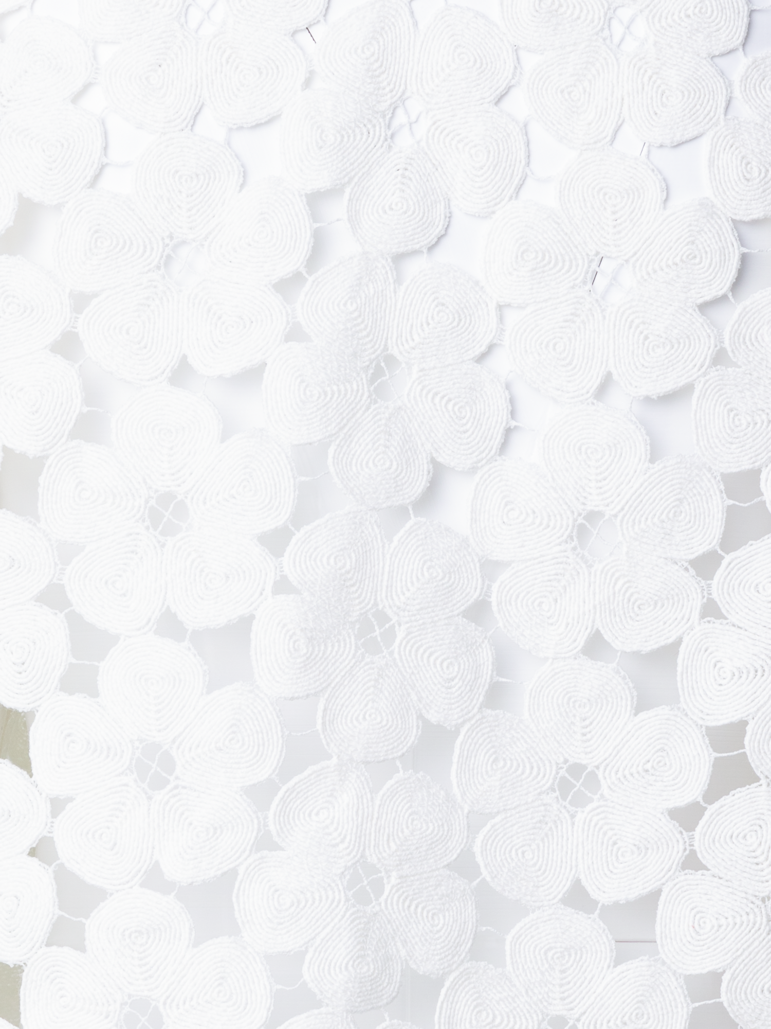 Designer Kurze Jacke mit Anemones Stickerei - Ecru - Weiss