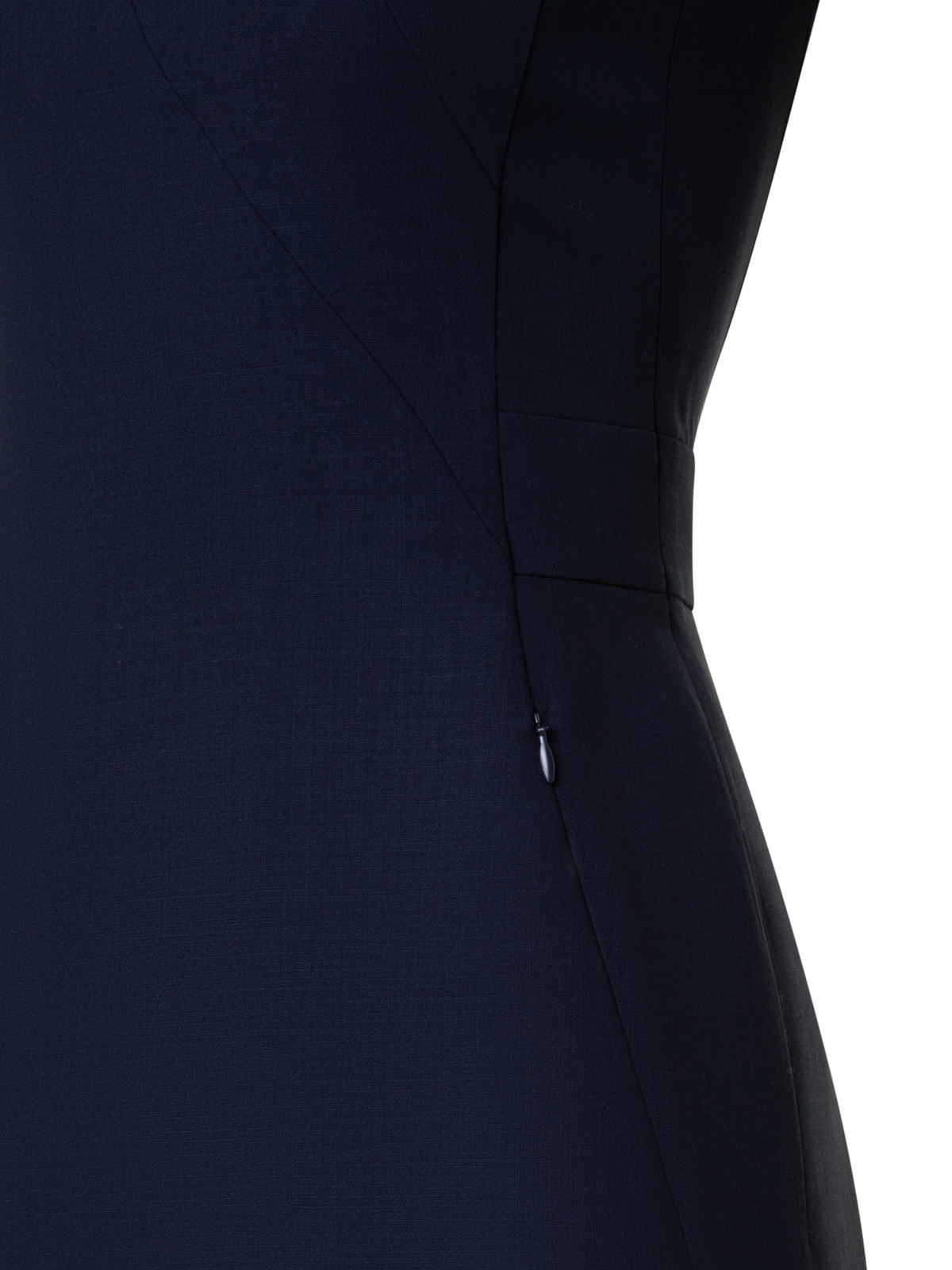 Designer Ärmelloses Etuikleid aus Woll-Doubleface - Dunkelblau - Blau