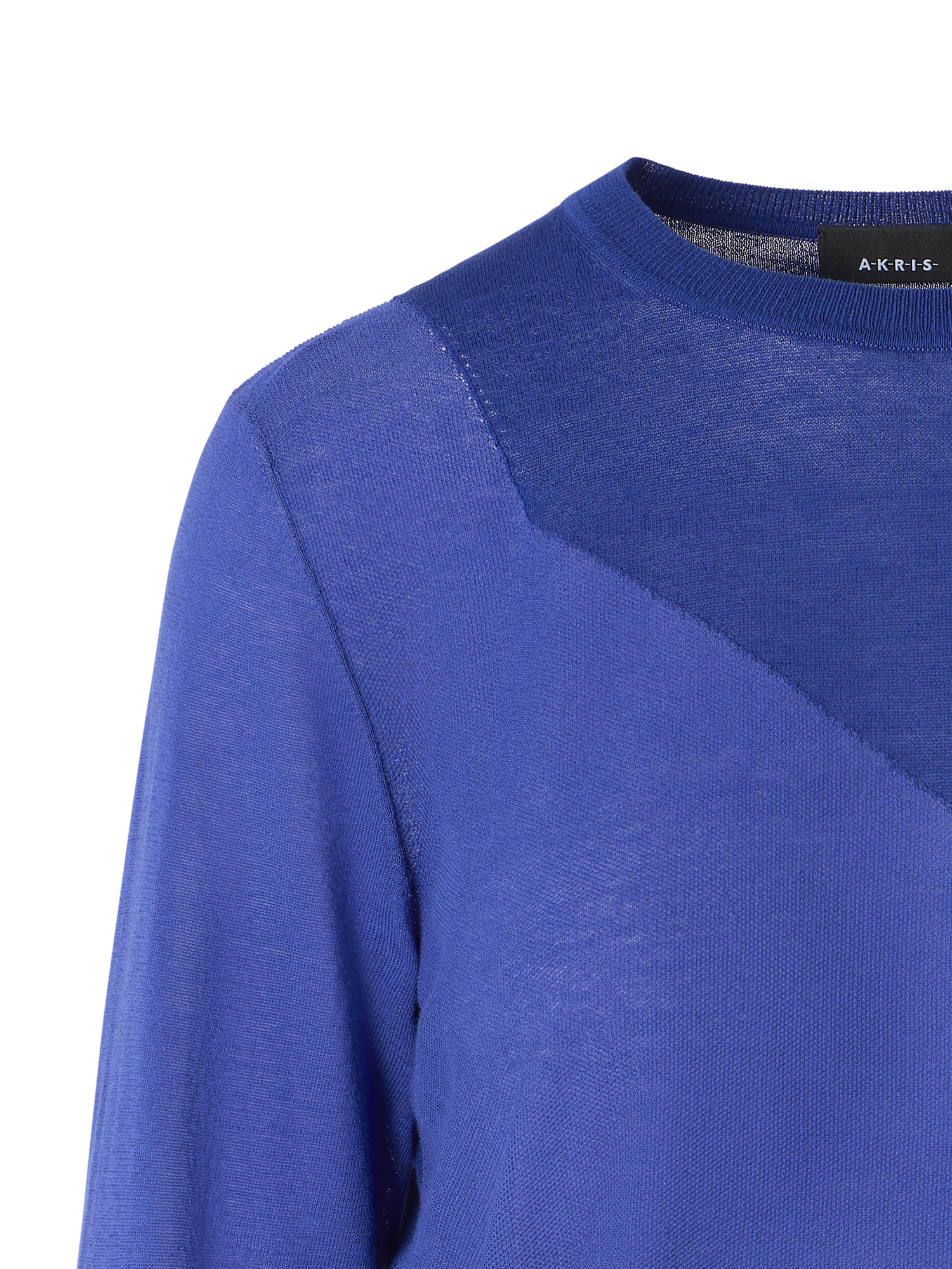 Designer Pullover aus Seidenbaumwolle mit High-Plains-Intarsie - Blau