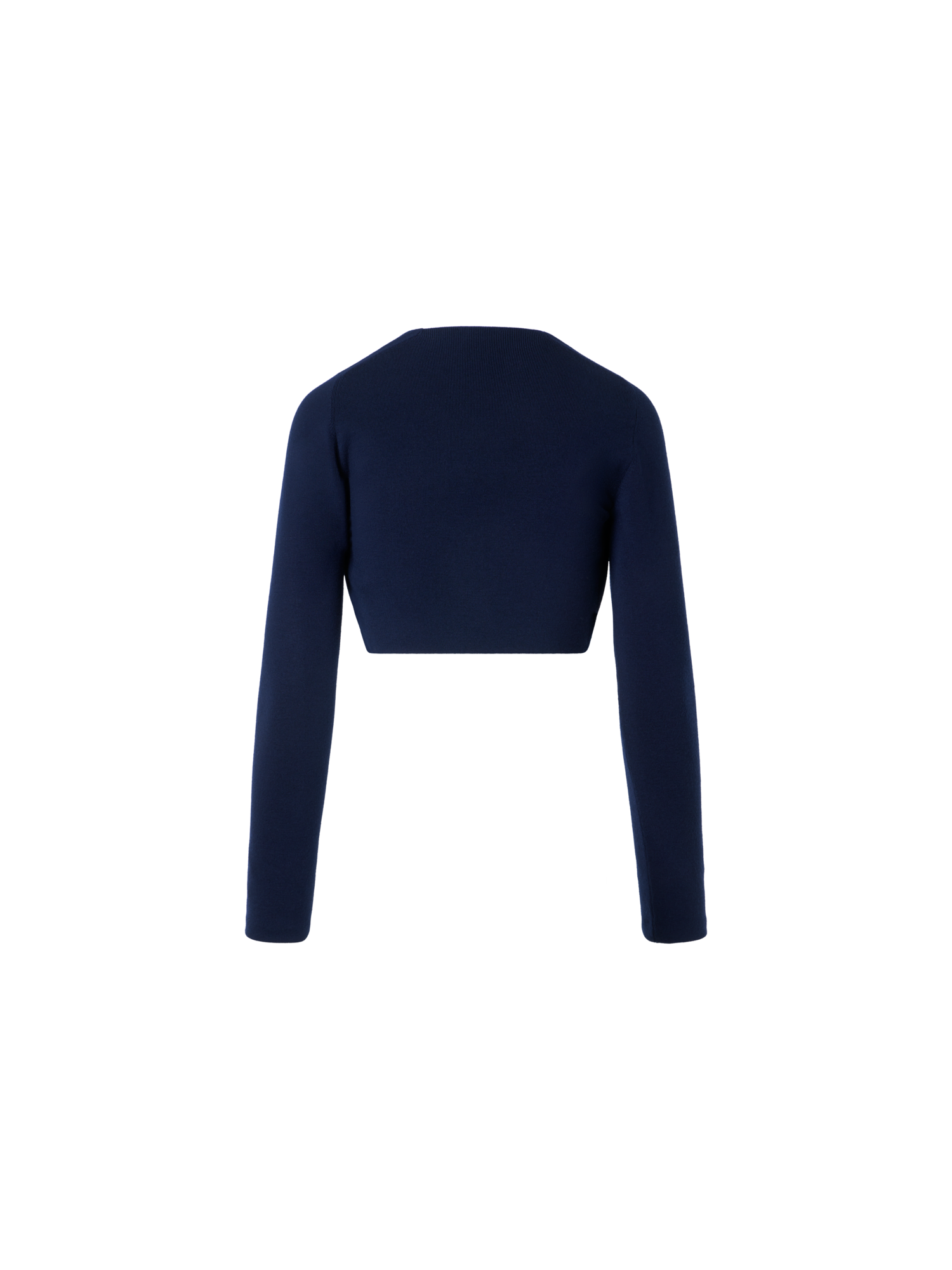 Designer Cropped Bolero-Cardigan aus Merinowolle - Dunkelblau - Blau