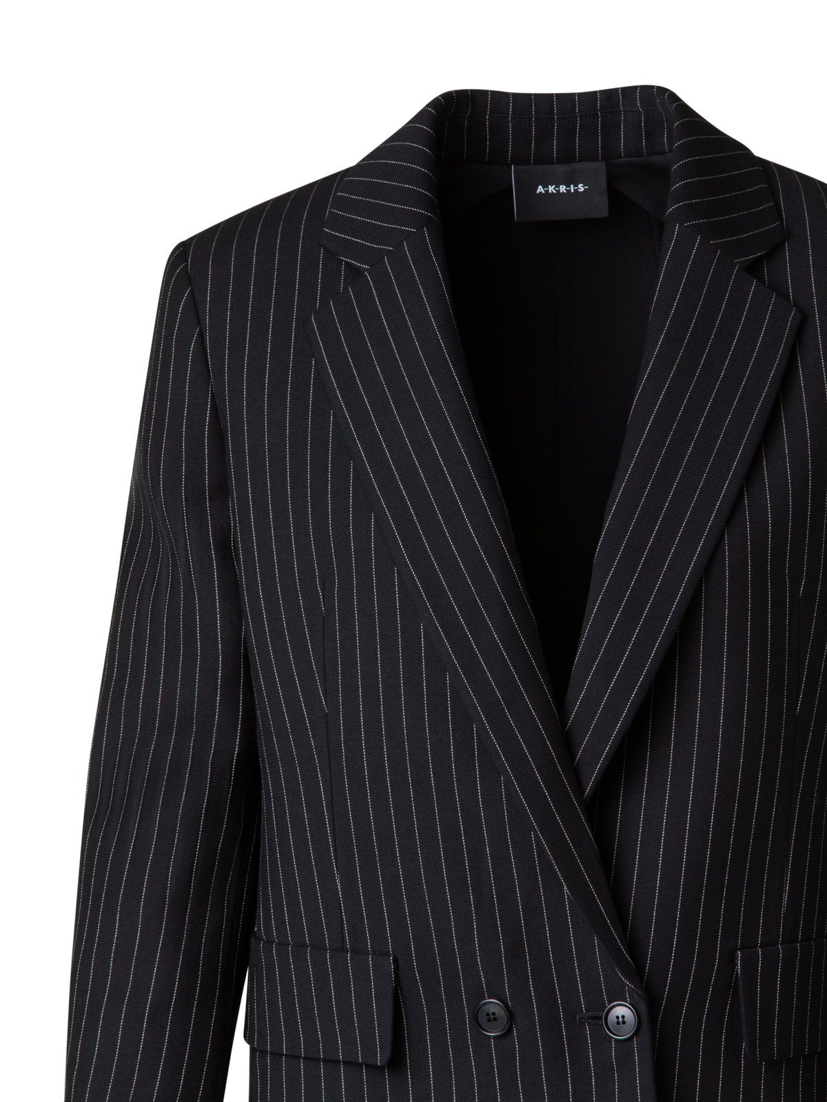 Designer Kurze Boxy-Nadelstreifen-Jacke - Grau