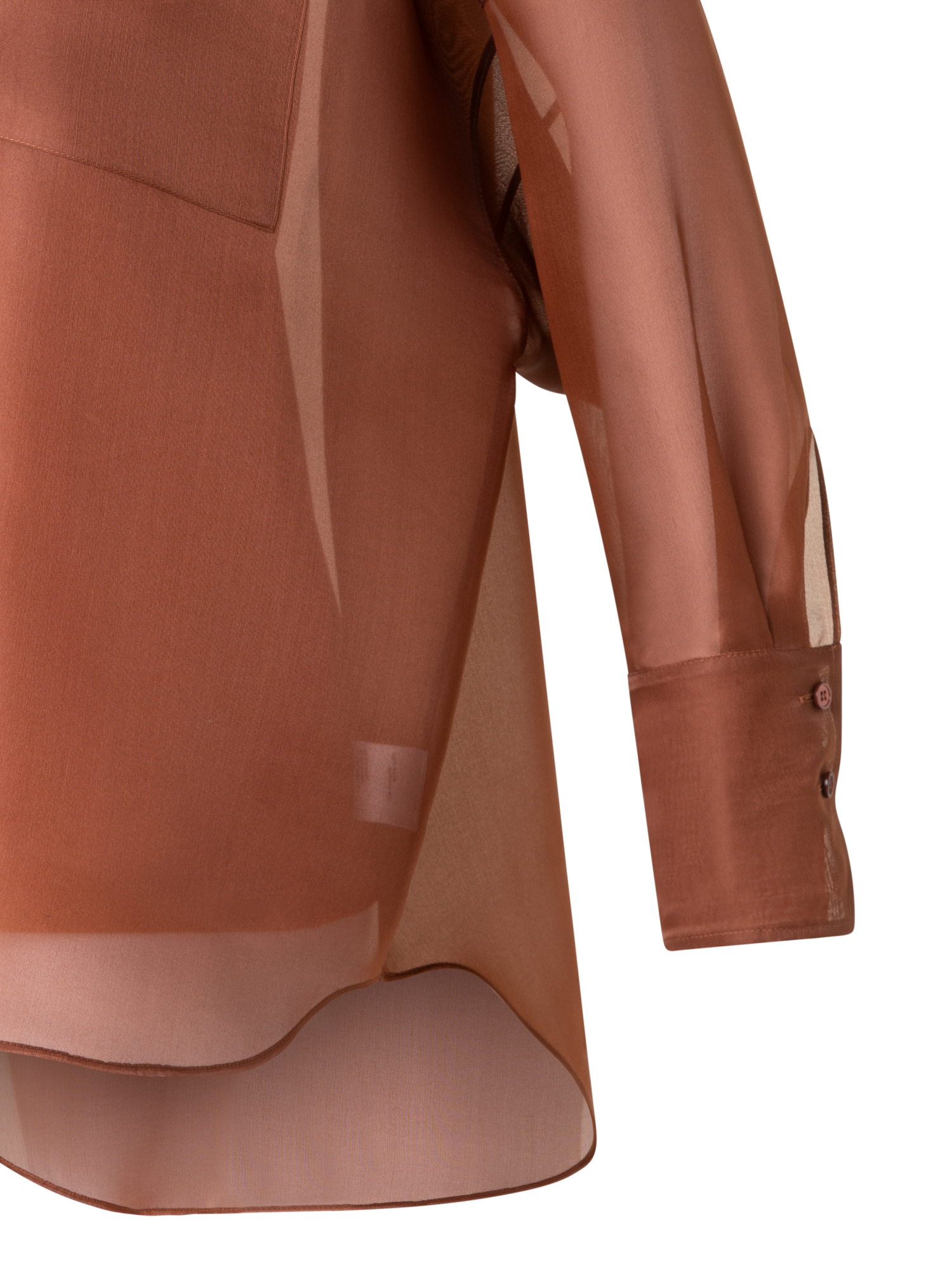 Designer Transparente Oversize-Seiden-Hemdbluse - Braun
