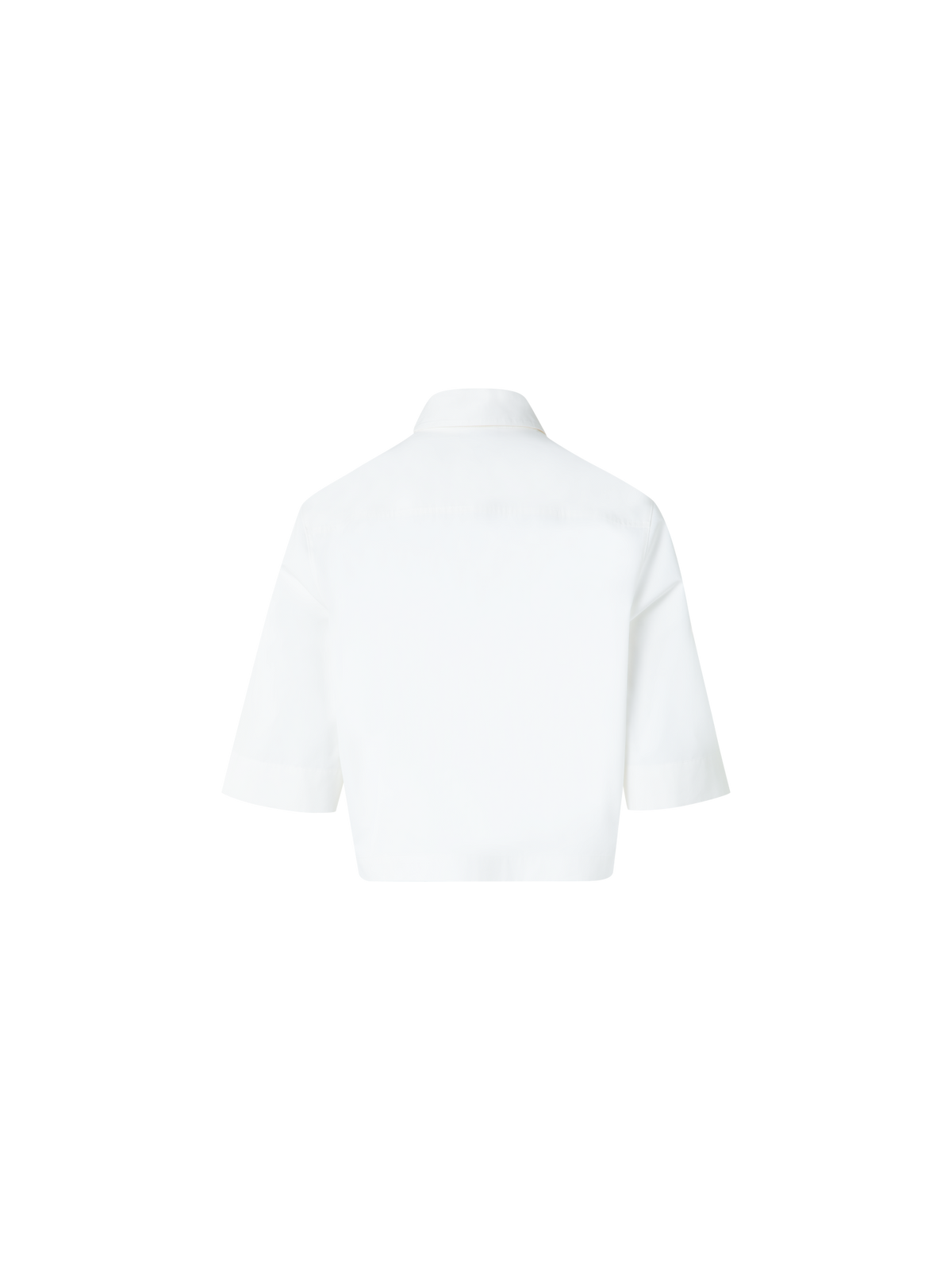 Designer Kurzärmelige Bluse aus Baumwolle - Ecru - Weiss