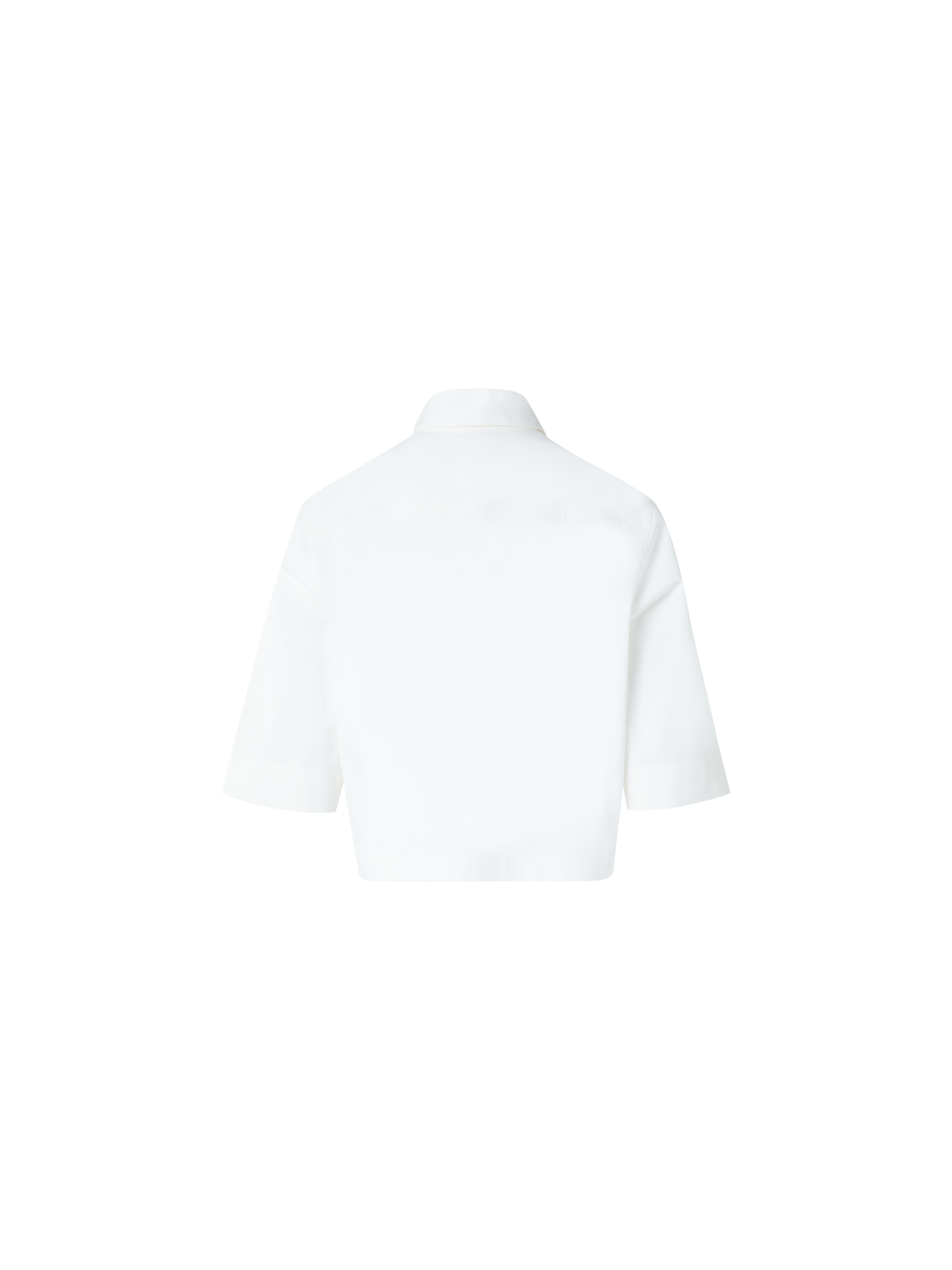 Designer Kurzärmelige Bluse aus Baumwolle - Ecru - Weiss