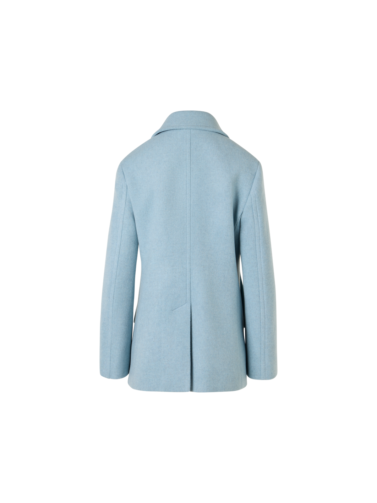 Designer Zweireihiger Peacoat aus Filzwolle - Blau